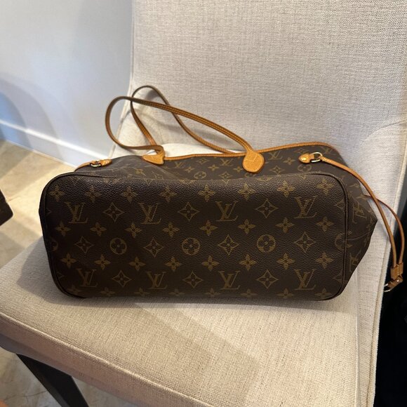 AUTHENTIC LOUIS VUITTON Monogram Neverfull MM LV Tote Bag Brown - Picture 2 of 12